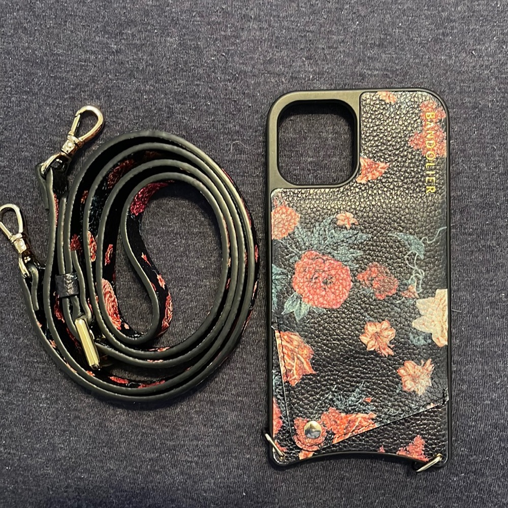 Bandolier - Elise (Floral Crossbody Bandolier in Black/Floral/Gold)